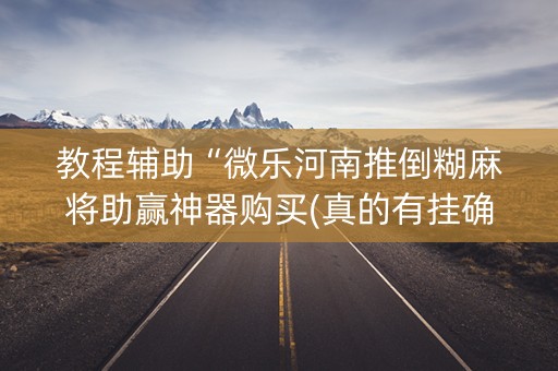 教程辅助“微乐河南推倒糊麻将助赢神器购买(真的有挂确实有挂)