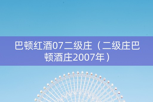 巴顿红酒07二级庄（二级庄巴顿酒庄2007年）