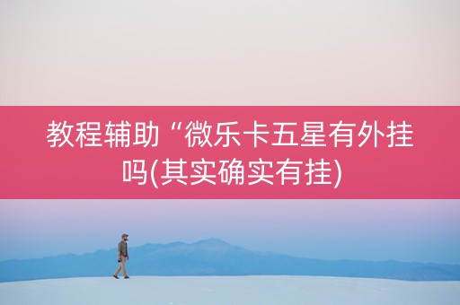 教程辅助“微乐卡五星有外挂吗(其实确实有挂)