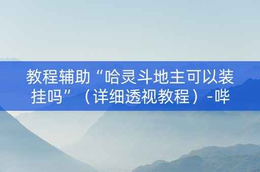 教程辅助“哈灵斗地主可以装挂吗”（详细透视教程）-哔哩哔哩