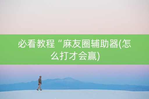 必看教程“麻友圈辅助器(怎么打才会赢)