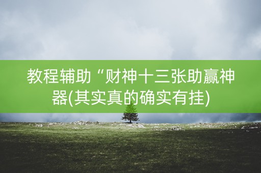教程辅助“财神十三张助赢神器(其实真的确实有挂)