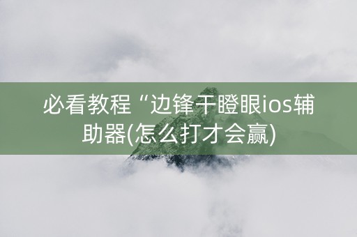 必看教程“边锋干瞪眼ios辅助器(怎么打才会赢)