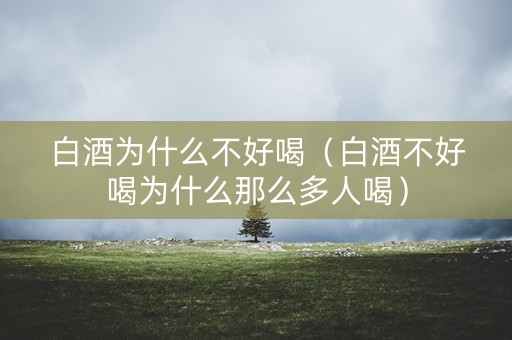 白酒为什么不好喝（白酒不好喝为什么那么多人喝）