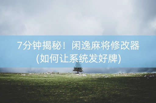7分钟揭秘！闲逸麻将修改器(如何让系统发好牌)