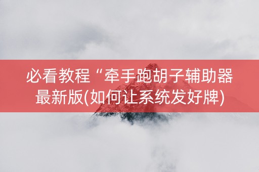 必看教程“牵手跑胡子辅助器最新版(如何让系统发好牌)