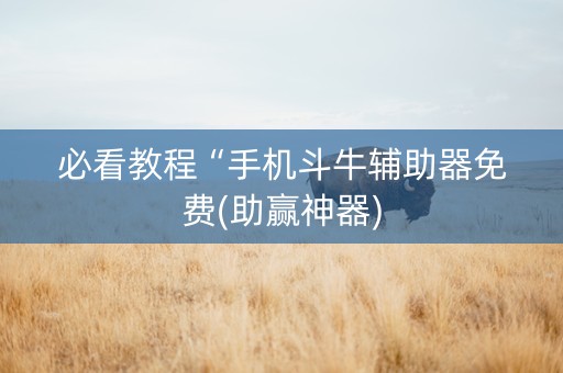 必看教程“手机斗牛辅助器免费(助赢神器)