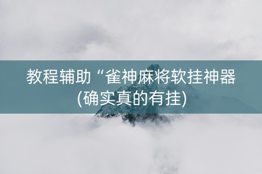 教程辅助“雀神麻将软挂神器(确实真的有挂)