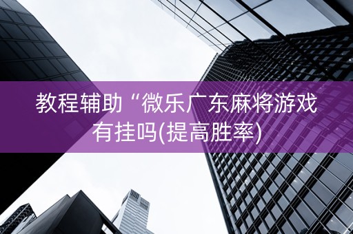 教程辅助“微乐广东麻将游戏有挂吗(提高胜率)