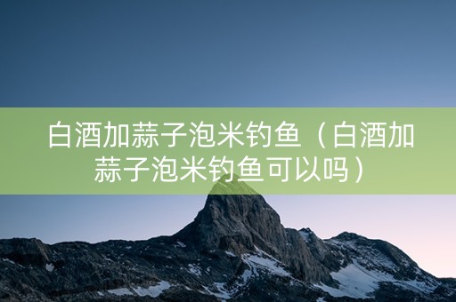 白酒加蒜子泡米钓鱼（白酒加蒜子泡米钓鱼可以吗）