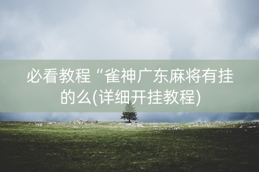 必看教程“雀神广东麻将有挂的么(详细开挂教程)