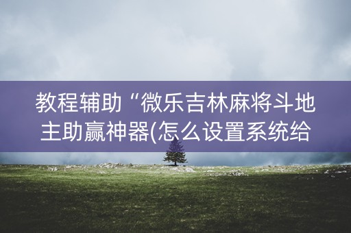 教程辅助“微乐吉林麻将斗地主助赢神器(怎么设置系统给你好牌)