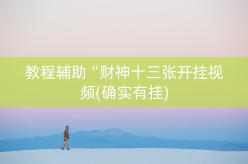 教程辅助“财神十三张开挂视频(确实有挂)