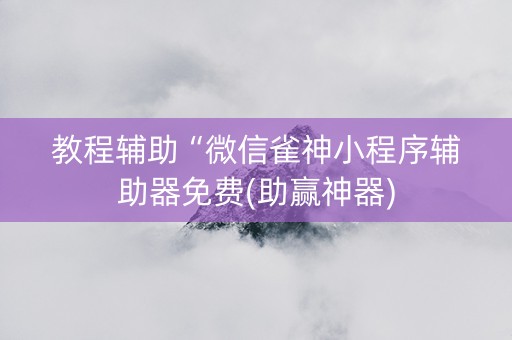 教程辅助“微信雀神小程序辅助器免费(助赢神器)