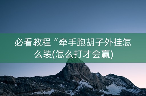 必看教程“牵手跑胡子外挂怎么装(怎么打才会赢)