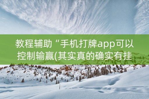 教程辅助“手机打牌app可以控制输赢(其实真的确实有挂)