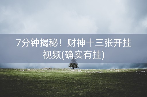 7分钟揭秘！财神十三张开挂视频(确实有挂)