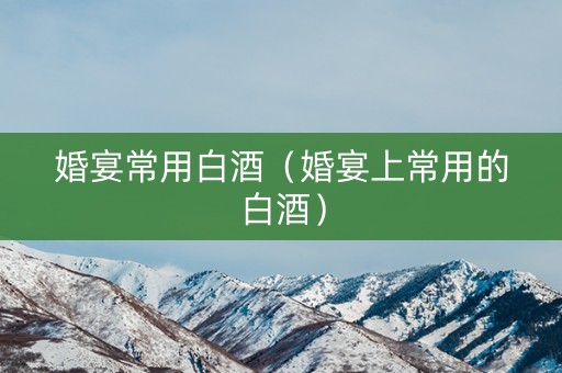 婚宴常用白酒（婚宴上常用的白酒）