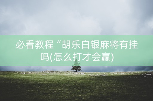 必看教程“胡乐白银麻将有挂吗(怎么打才会赢)