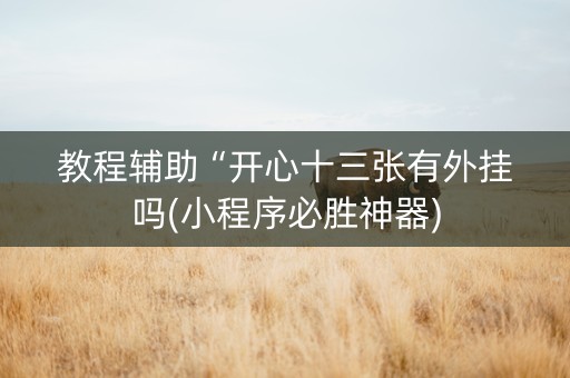 教程辅助“开心十三张有外挂吗(小程序必胜神器)