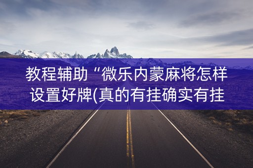 教程辅助“微乐内蒙麻将怎样设置好牌(真的有挂确实有挂)