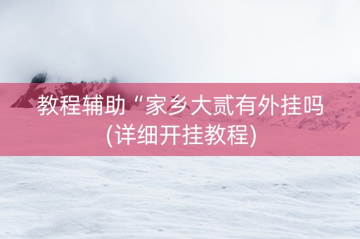 教程辅助“家乡大贰有外挂吗(详细开挂教程)