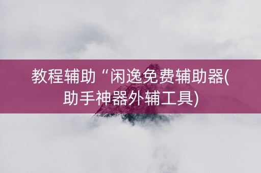 教程辅助“闲逸免费辅助器(助手神器外辅工具)