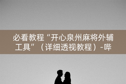 必看教程“开心泉州麻将外辅工具”（详细透视教程）-哔哩哔哩