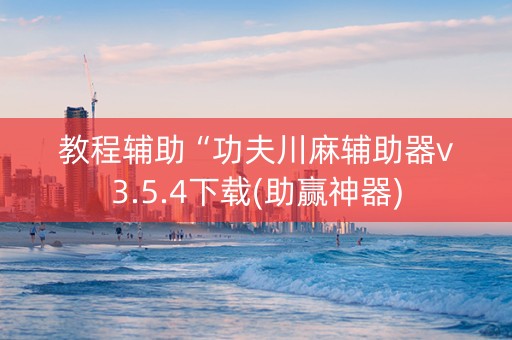 教程辅助“功夫川麻辅助器v3.5.4下载(助赢神器)