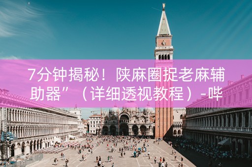 7分钟揭秘！陕麻圈捉老麻辅助器”（详细透视教程）-哔哩哔哩