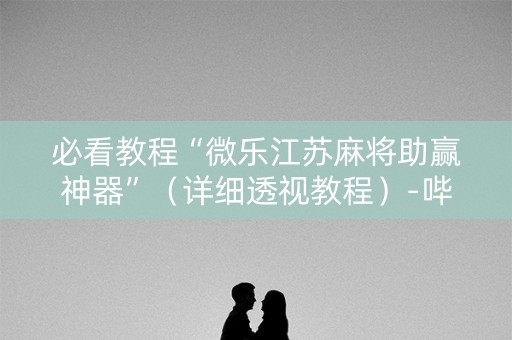 必看教程“微乐江苏麻将助赢神器”（详细透视教程）-哔哩哔哩