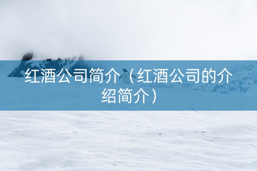 红酒公司简介（红酒公司的介绍简介）