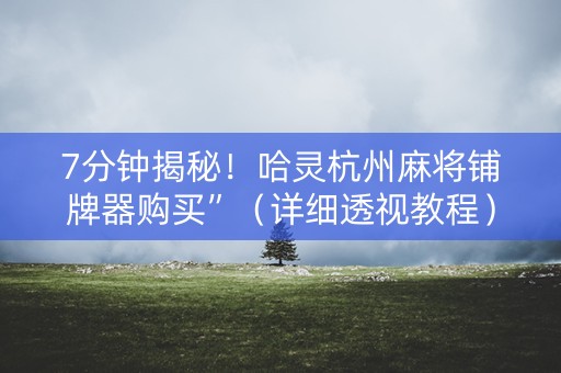 7分钟揭秘！哈灵杭州麻将铺牌器购买”（详细透视教程）-哔哩哔哩