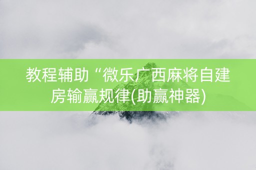教程辅助“微乐广西麻将自建房输赢规律(助赢神器)