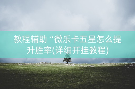 教程辅助“微乐卡五星怎么提升胜率(详细开挂教程)