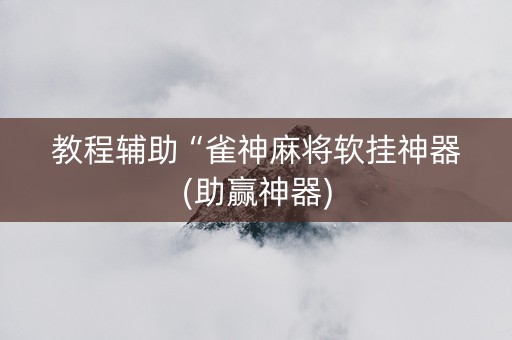 教程辅助“雀神麻将软挂神器(助赢神器)
