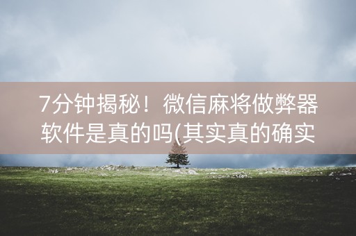 7分钟揭秘！微信麻将做弊器软件是真的吗(其实真的确实有挂)