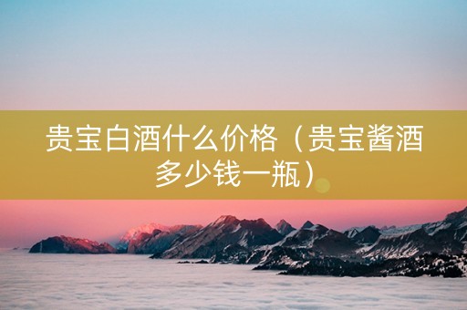 贵宝白酒什么价格（贵宝酱酒多少钱一瓶）