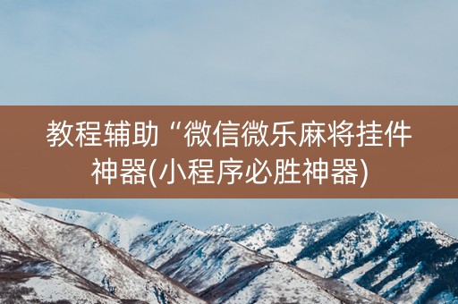 教程辅助“微信微乐麻将挂件神器(小程序必胜神器)