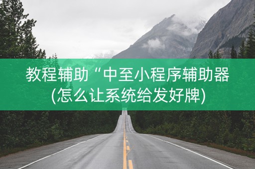 教程辅助“中至小程序辅助器(怎么让系统给发好牌)
