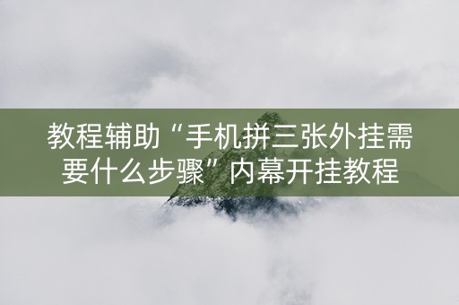 教程辅助“手机拼三张外挂需要什么步骤”内幕开挂教程