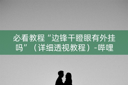 必看教程“边锋干瞪眼有外挂吗”（详细透视教程）-哔哩哔哩