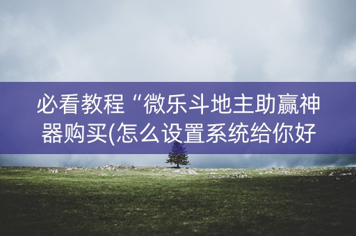 必看教程“微乐斗地主助赢神器购买(怎么设置系统给你好牌)