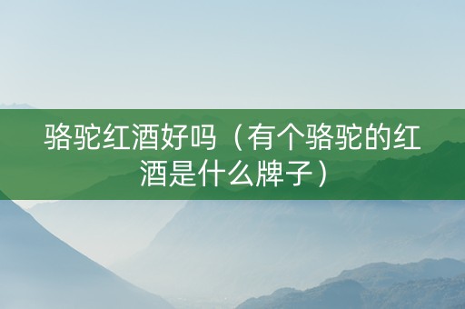 骆驼红酒好吗（有个骆驼的红酒是什么牌子）