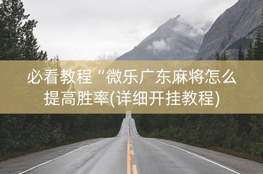 必看教程“微乐广东麻将怎么提高胜率(详细开挂教程)