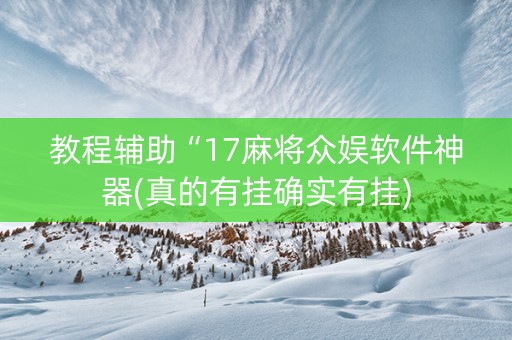 教程辅助“17麻将众娱软件神器(真的有挂确实有挂)