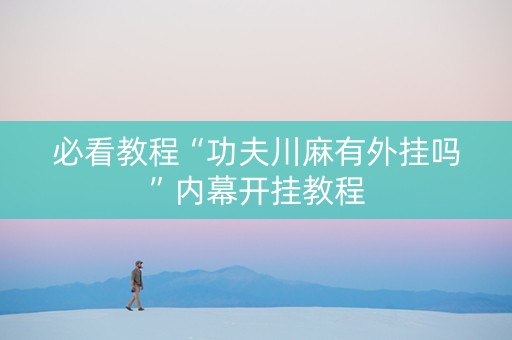 必看教程“功夫川麻有外挂吗”内幕开挂教程