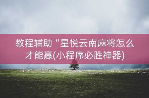 教程辅助“星悦云南麻将怎么才能赢(小程序必胜神器)