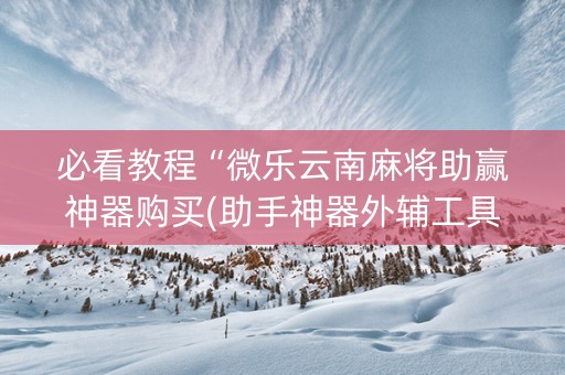 必看教程“微乐云南麻将助赢神器购买(助手神器外辅工具)