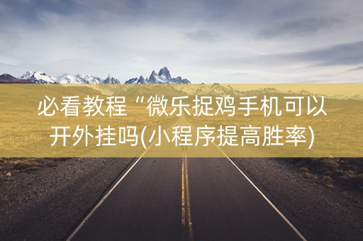 必看教程“微乐捉鸡手机可以开外挂吗(小程序提高胜率)